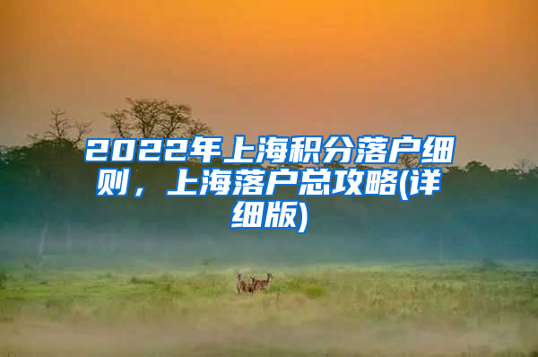 2022年上海积分落户细则，上海落户总攻略(详细版)