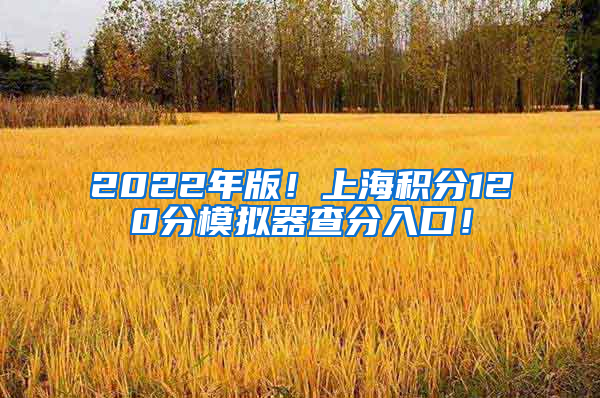 2022年版！上海积分120分模拟器查分入口！