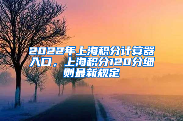 2022年上海积分计算器入口，上海积分120分细则最新规定