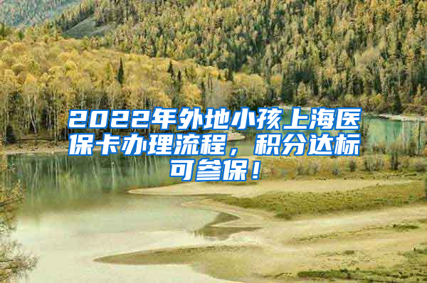 2022年外地小孩上海医保卡办理流程，积分达标可参保！