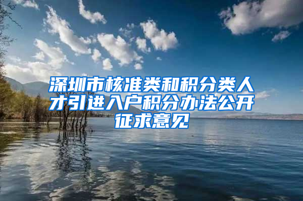 深圳市核准类和积分类人才引进入户积分办法公开征求意见