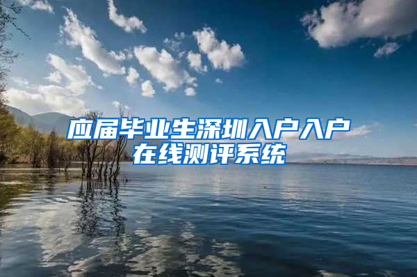 应届毕业生深圳入户入户在线测评系统