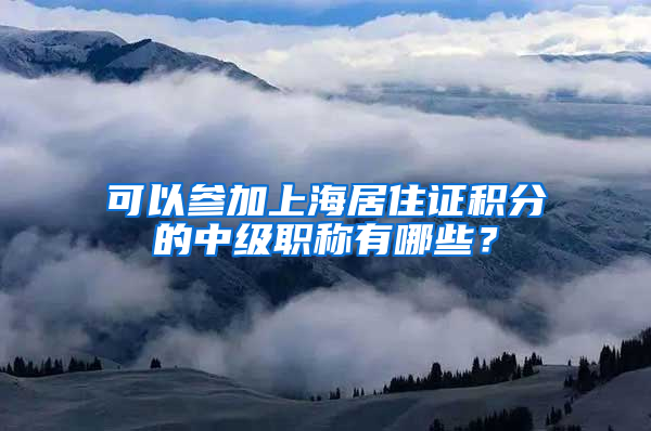 可以参加上海居住证积分的中级职称有哪些？