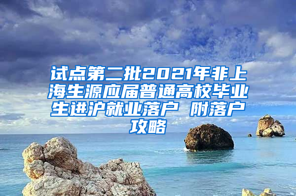 试点第二批2021年非上海生源应届普通高校毕业生进沪就业落户 附落户攻略