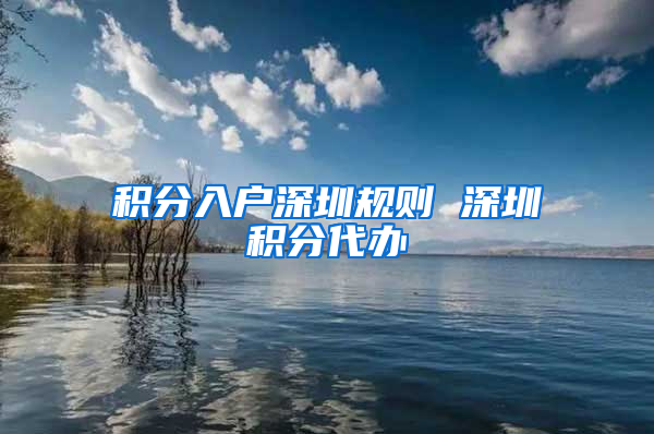 积分入户深圳规则 深圳积分代办