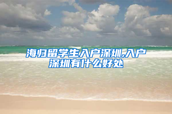 海归留学生入户深圳,入户深圳有什么好处