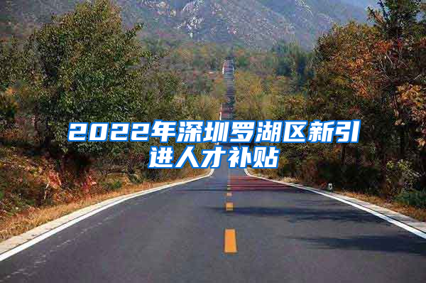 2022年深圳罗湖区新引进人才补贴