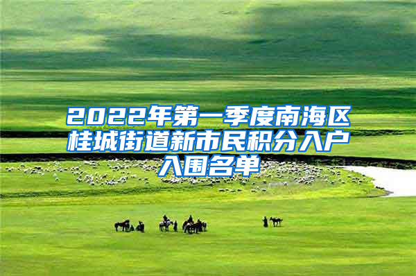 2022年第一季度南海区桂城街道新市民积分入户入围名单
