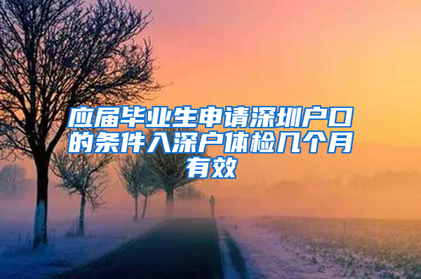 应届毕业生申请深圳户口的条件入深户体检几个月有效