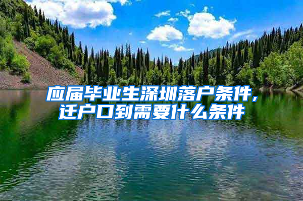 应届毕业生深圳落户条件,迁户口到需要什么条件