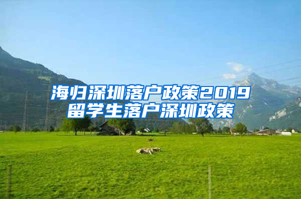 海归深圳落户政策2019留学生落户深圳政策