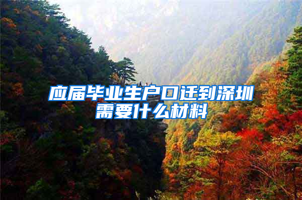 应届毕业生户口迁到深圳需要什么材料