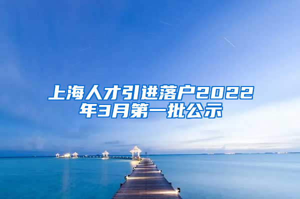 上海人才引进落户2022年3月第一批公示