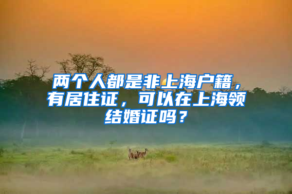 两个人都是非上海户籍，有居住证，可以在上海领结婚证吗？