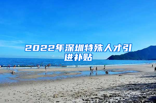 2022年深圳特殊人才引进补贴