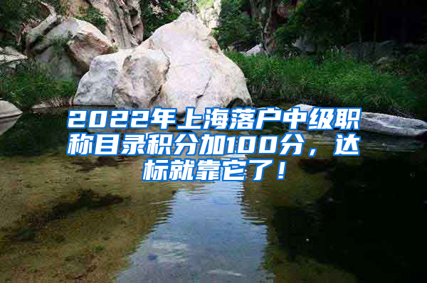 2022年上海落户中级职称目录积分加100分，达标就靠它了！