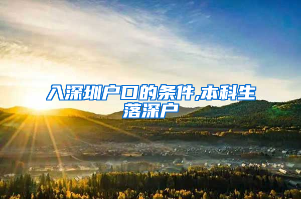 入深圳户口的条件,本科生落深户