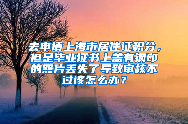 去申请上海市居住证积分，但是毕业证书上盖有钢印的照片丢失了导致审核不过该怎么办？