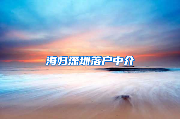 海归深圳落户中介