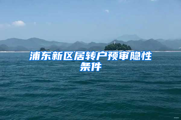 浦东新区居转户预审隐性条件