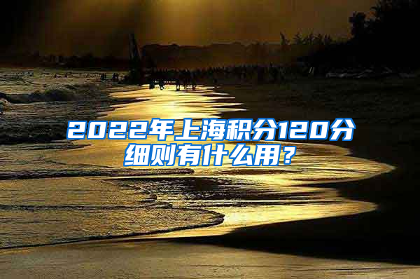 2022年上海积分120分细则有什么用？
