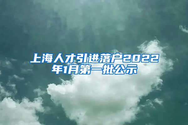 上海人才引进落户2022年1月第一批公示