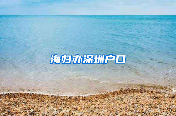 海归办深圳户口