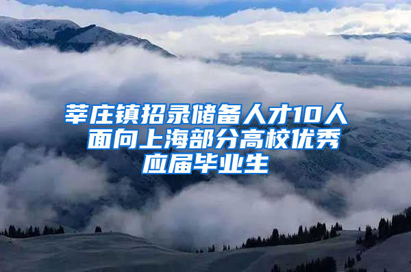 莘庄镇招录储备人才10人 面向上海部分高校优秀应届毕业生