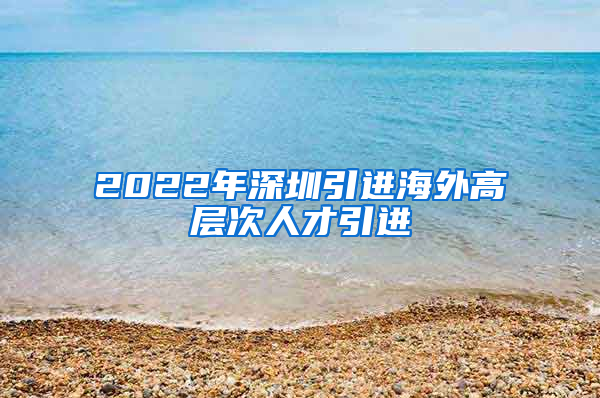 2022年深圳引进海外高层次人才引进