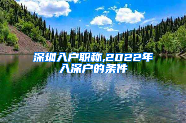 深圳入户职称,2022年入深户的条件