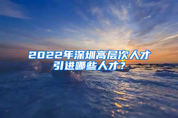 2022年深圳高层次人才引进哪些人才？