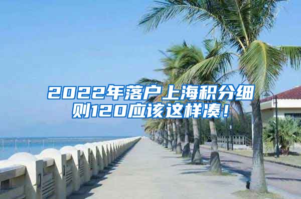 2022年落户上海积分细则120应该这样凑！