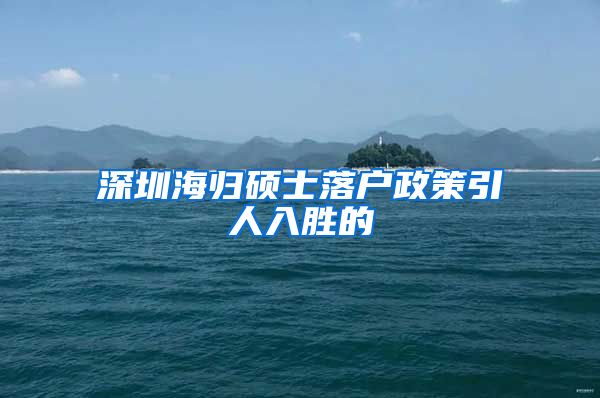 深圳海归硕士落户政策引人入胜的