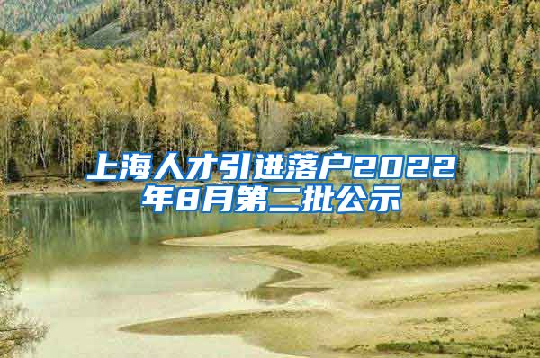 上海人才引进落户2022年8月第二批公示