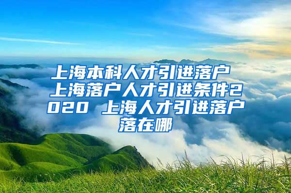 上海本科人才引进落户 上海落户人才引进条件2020 上海人才引进落户落在哪