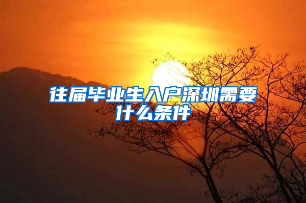 往届毕业生入户深圳需要什么条件