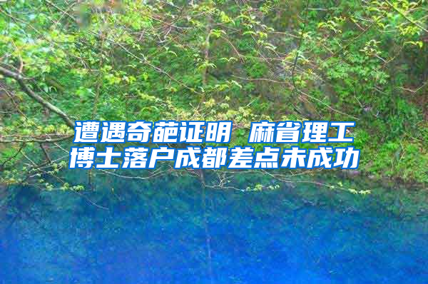 遭遇奇葩证明 麻省理工博士落户成都差点未成功