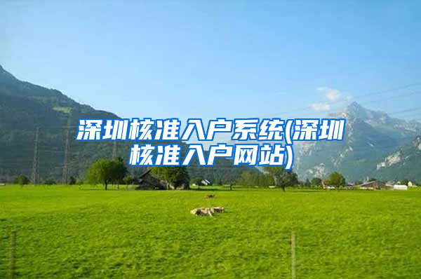 深圳核准入户系统(深圳核准入户网站)