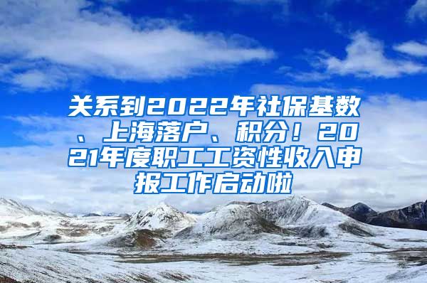 关系到2022年社保基数、上海落户、积分！2021年度职工工资性收入申报工作启动啦