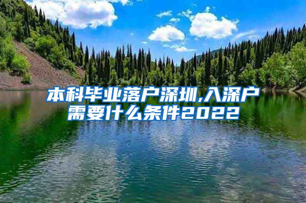 本科毕业落户深圳,入深户需要什么条件2022