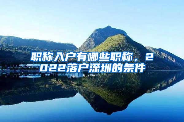 职称入户有哪些职称，2022落户深圳的条件