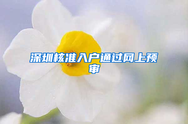 深圳核准入户通过网上预审