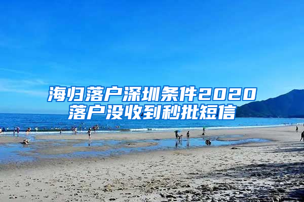 海归落户深圳条件2020落户没收到秒批短信