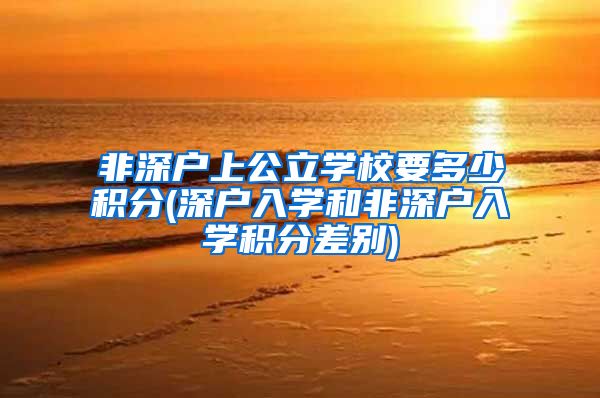 非深户上公立学校要多少积分(深户入学和非深户入学积分差别)