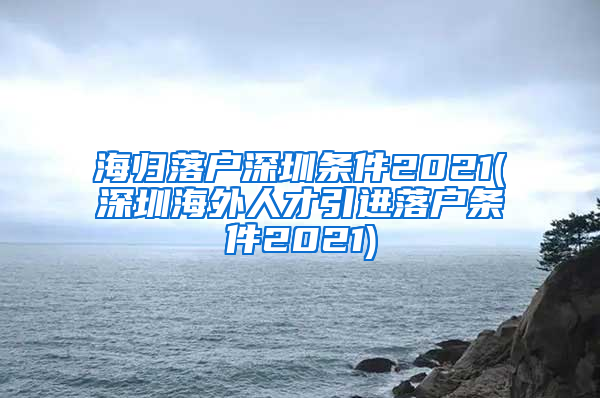 海归落户深圳条件2021(深圳海外人才引进落户条件2021)