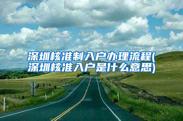 深圳核准制入户办理流程(深圳核准入户是什么意思)