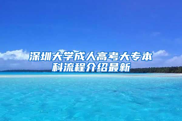 深圳大学成人高考大专本科流程介绍最新