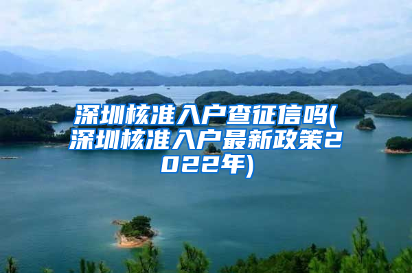 深圳核准入户查征信吗(深圳核准入户最新政策2022年)