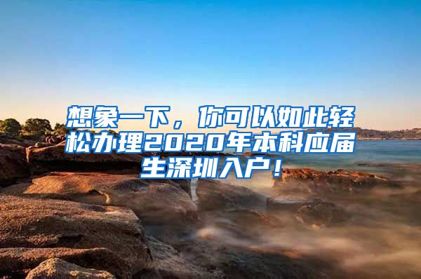 想象一下，你可以如此轻松办理2020年本科应届生深圳入户！