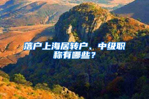 落户上海居转户、中级职称有哪些？